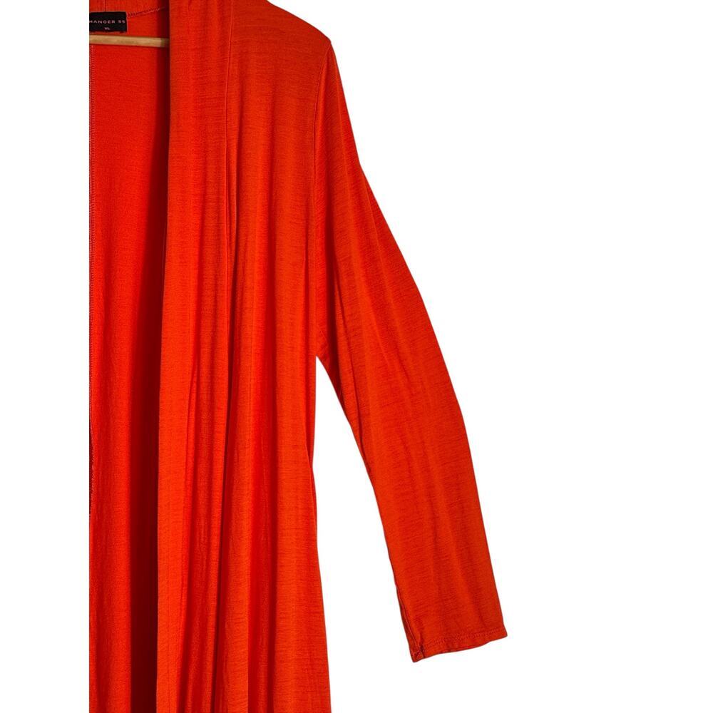Hanger 55 Orange Open Front Cardigan XL Draped Lightweight Stretch Duster - Picture 3 of 7